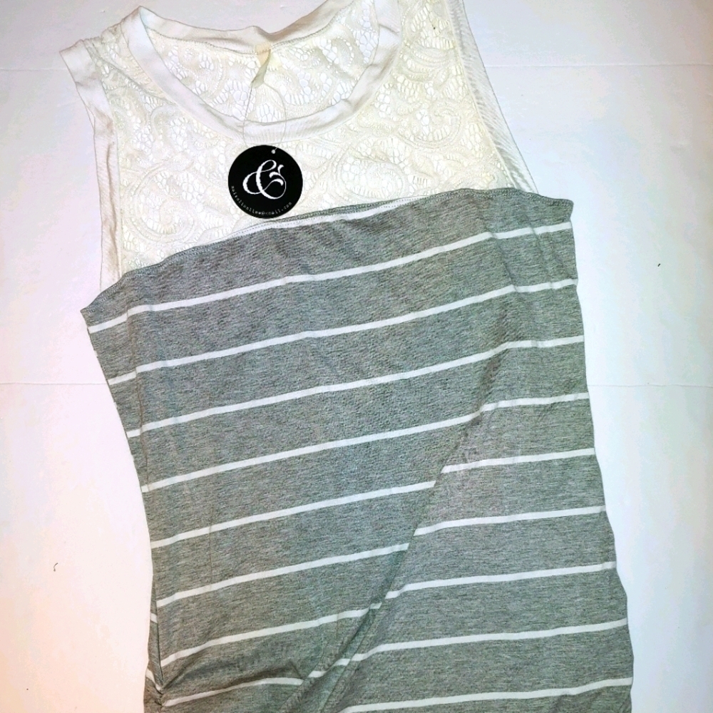 NWT Mai Soli Stripe Lace Dress XL